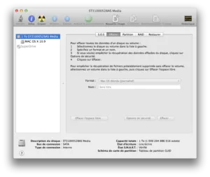 Mac OS X Yosemite - formater disque