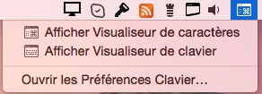 clavier virtuel yosemite barre de menus