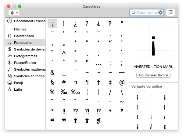 clavier virtuel yosemite caracteres