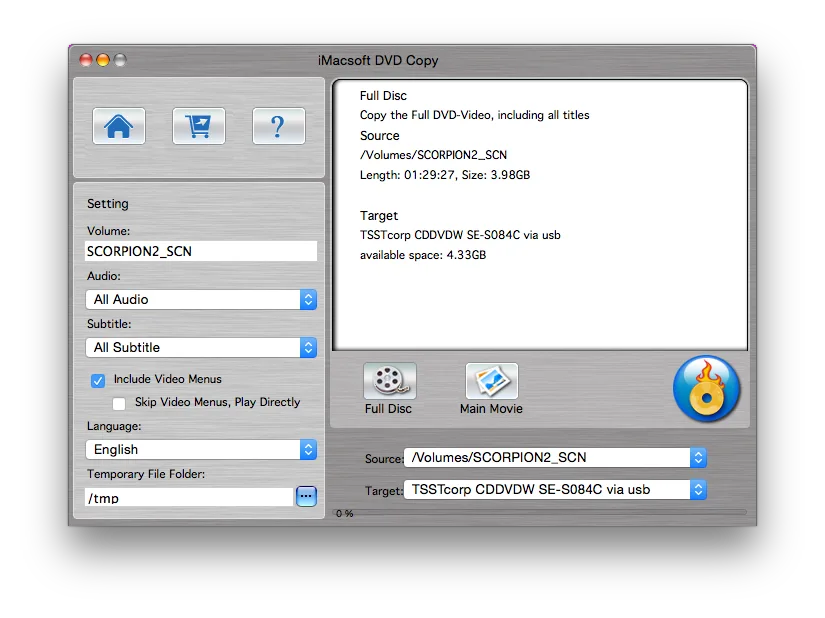 Copier un DVD Video sur Yosemite copie directe