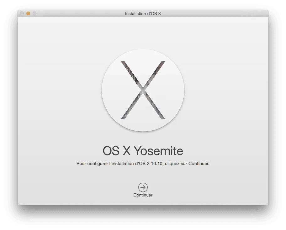 installer Yosemite sur cle USB debut installation
