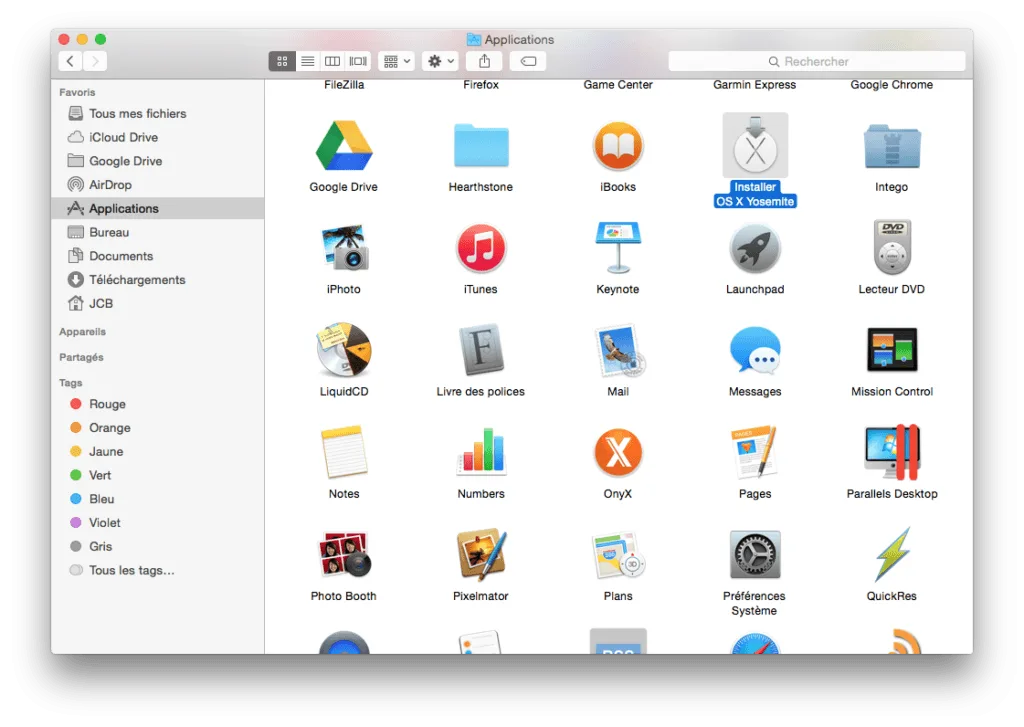 installer Yosemite sur cle USB fichier install