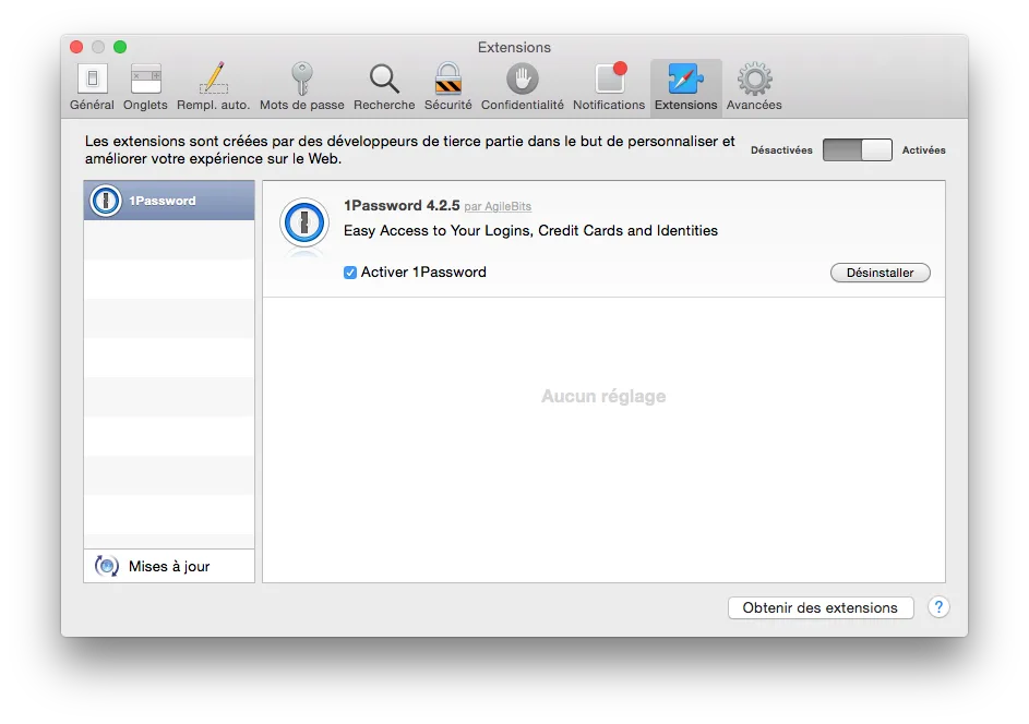 safari yosemite extensions