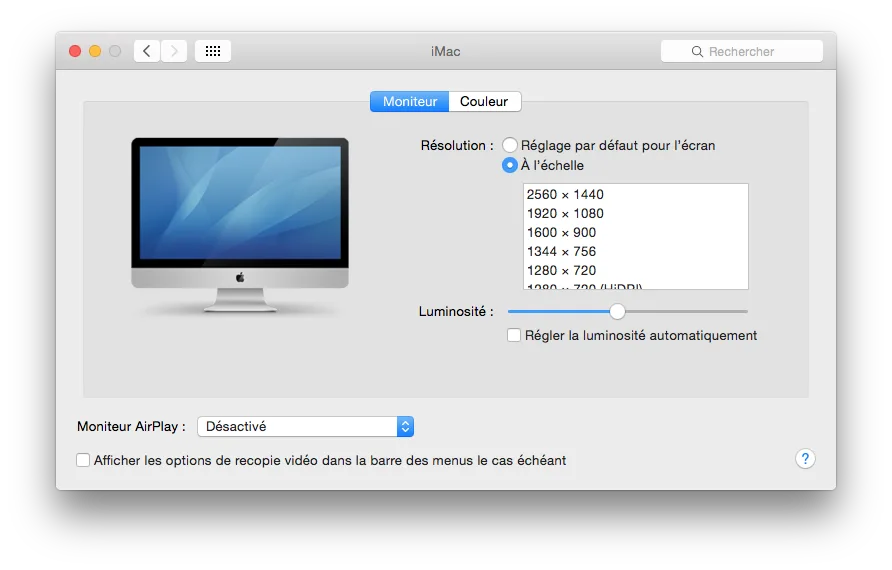 macbook yosemite desactiver luminosite automatique
