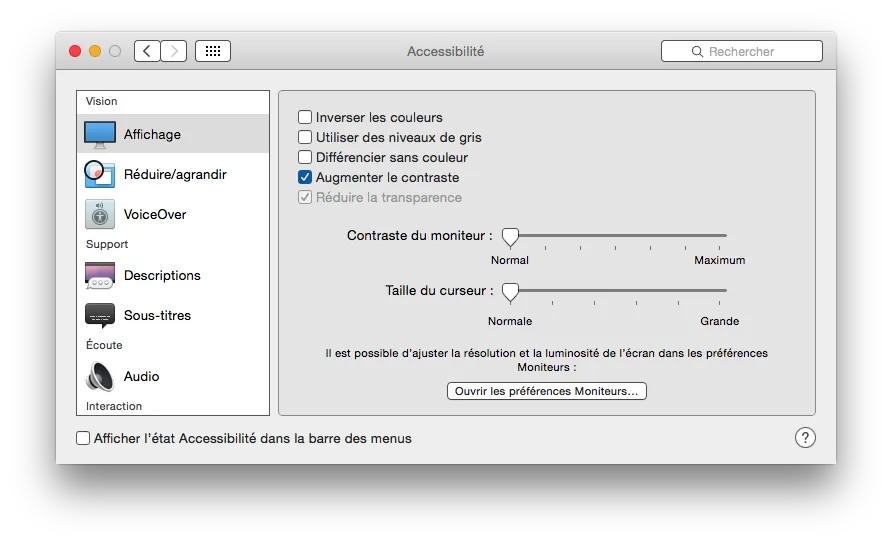 macbook yosemite reduire la transparence