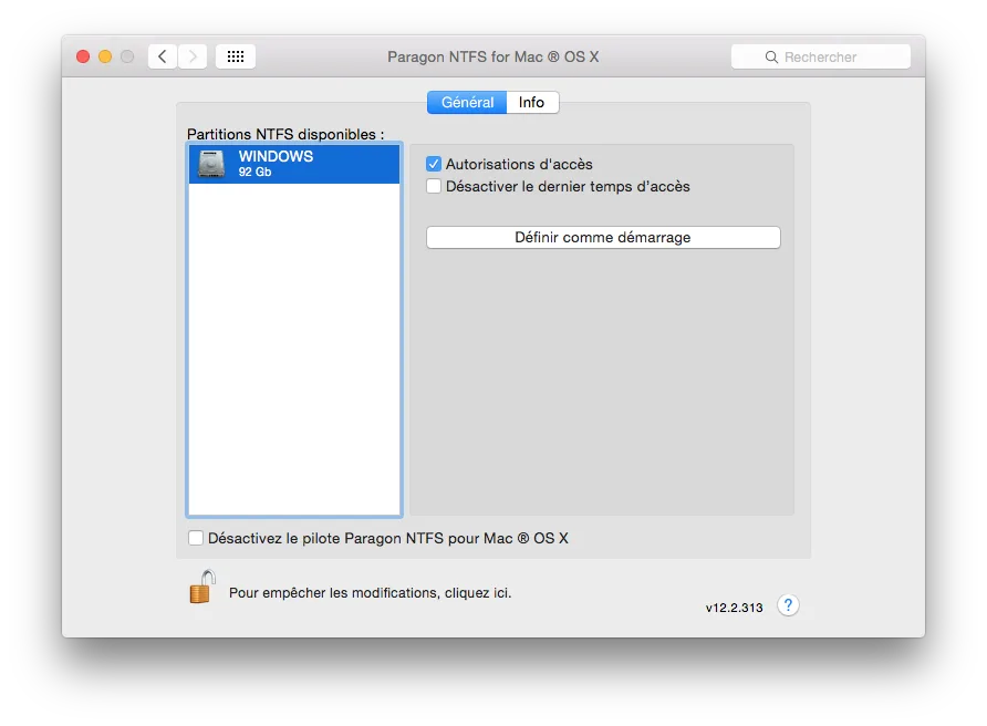 NTFS Mac OS X : écrire sur une partition Windows Boot Camp 4 Boot Camp Windows NTFS autorisation