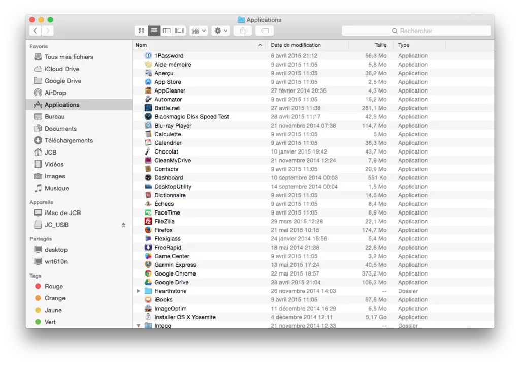 Apps Yosemite Mac : tout lister et imprimer 1 apps yosemite liste finder