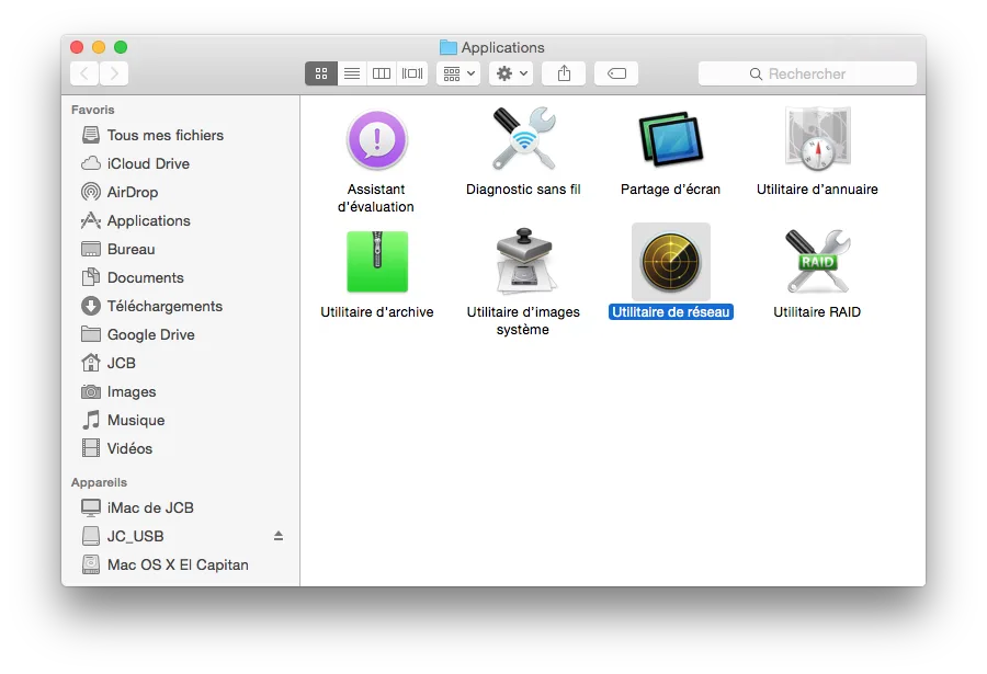 vitesse de connexion sur mac network utility
