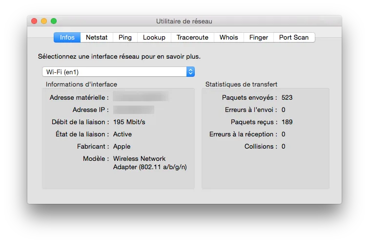 vitesse de connexion sur mac wifi