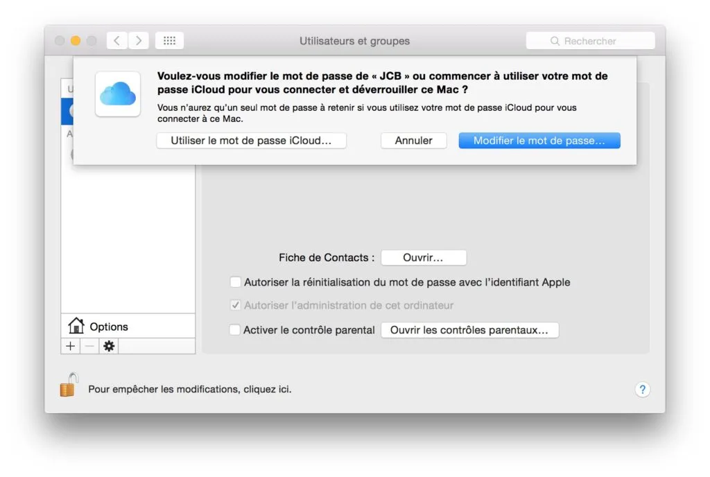 reinitialiser son mot de passe mac utiliser le mot de passe icloud