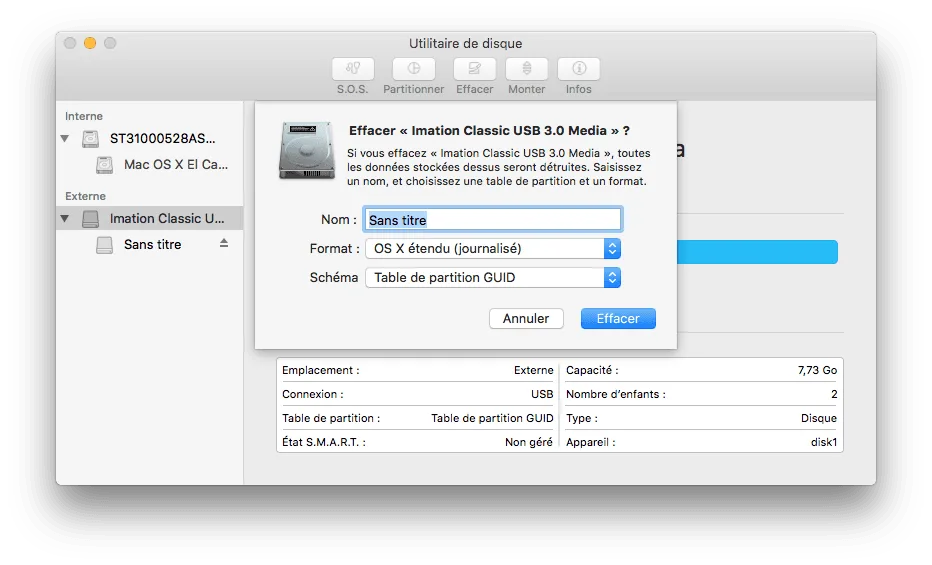 Créer une clé USB bootable El Capitan avec le Terminal 34 cle usb bootable el capitan formater
