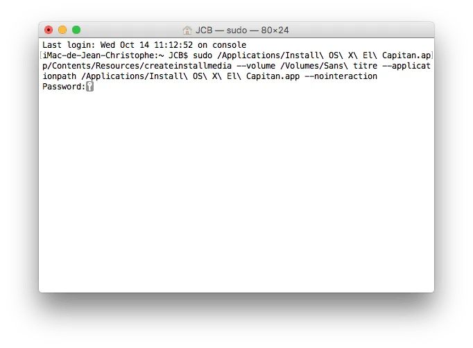 Créer une clé USB bootable El Capitan avec le Terminal 36 cle usb bootable el capitan mot de passe