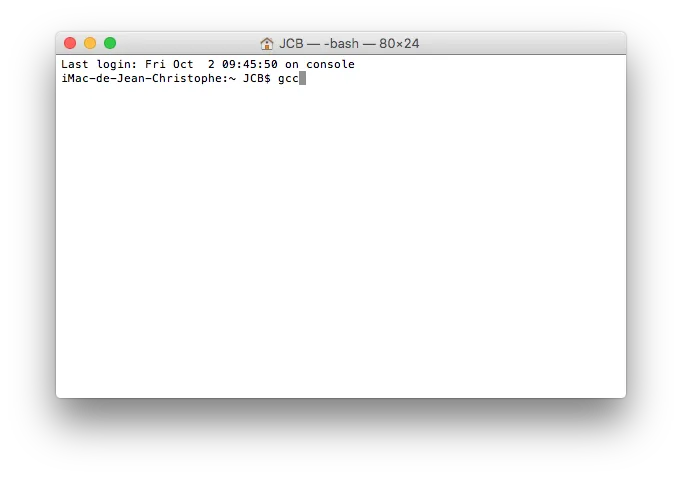 installer xcode el capitan gcc