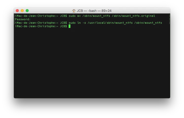 ntfs el capitan montage ntfs automatique