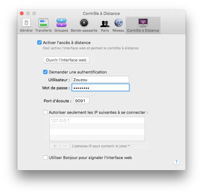 transmission el capitan controle a distance