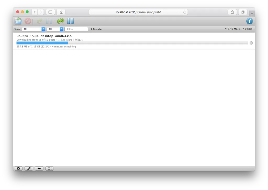 transmission el capitan interface web safari