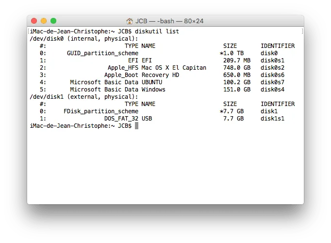 Triple boot El Capitan Windows 10 Ubuntu diskutil list