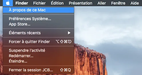 dark mode barre de menus
