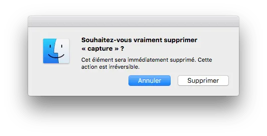 Supprimer un fichier sur Mac OS X El Capitan sans passer par la Corbeille 1 supprimer un fichier sur Mac alt cmd effacer
