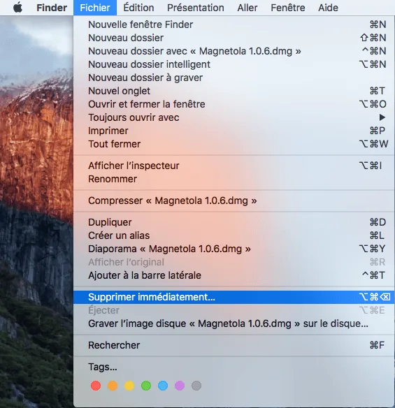 Supprimer un fichier sur Mac OS X El Capitan sans passer par la Corbeille 3 supprimer un fichier sur Mac supprimer immediatement