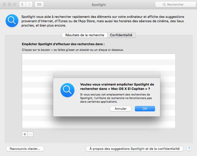 erreur espace disque mac os x el capitan
