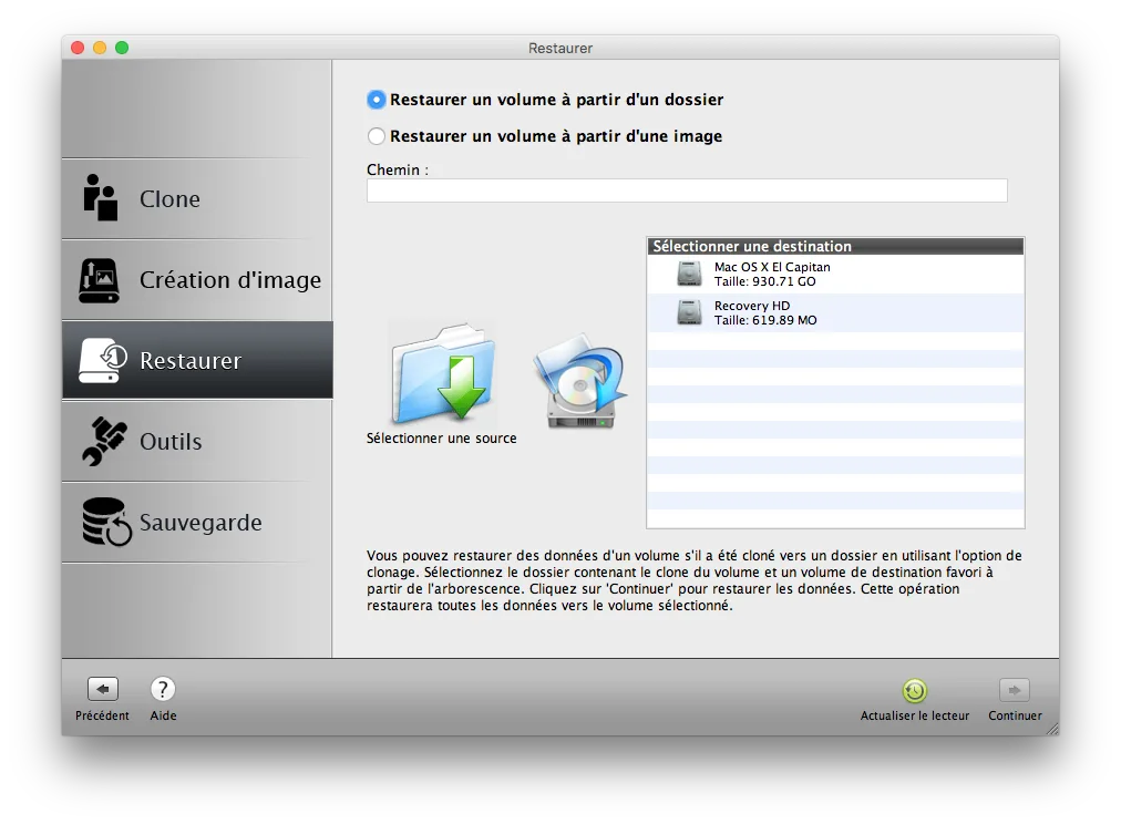clone el capitan restaurer image
