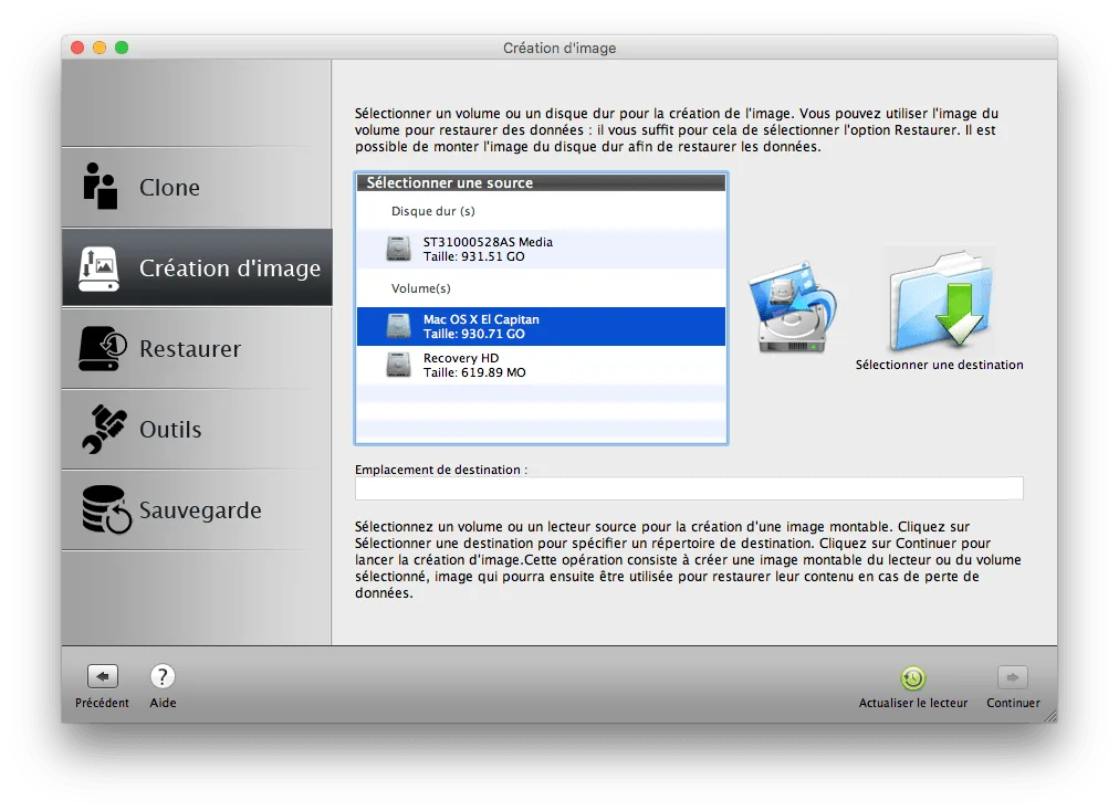 cloner el capitan disque image