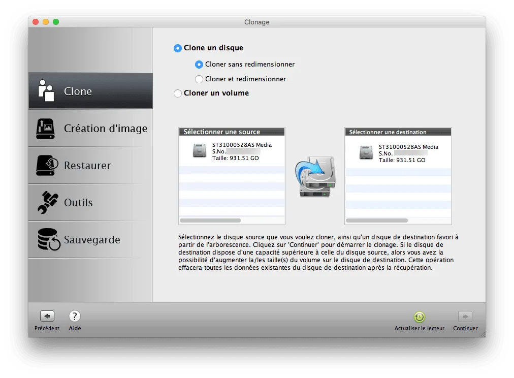cloner el capitan mac 2 disques pareils