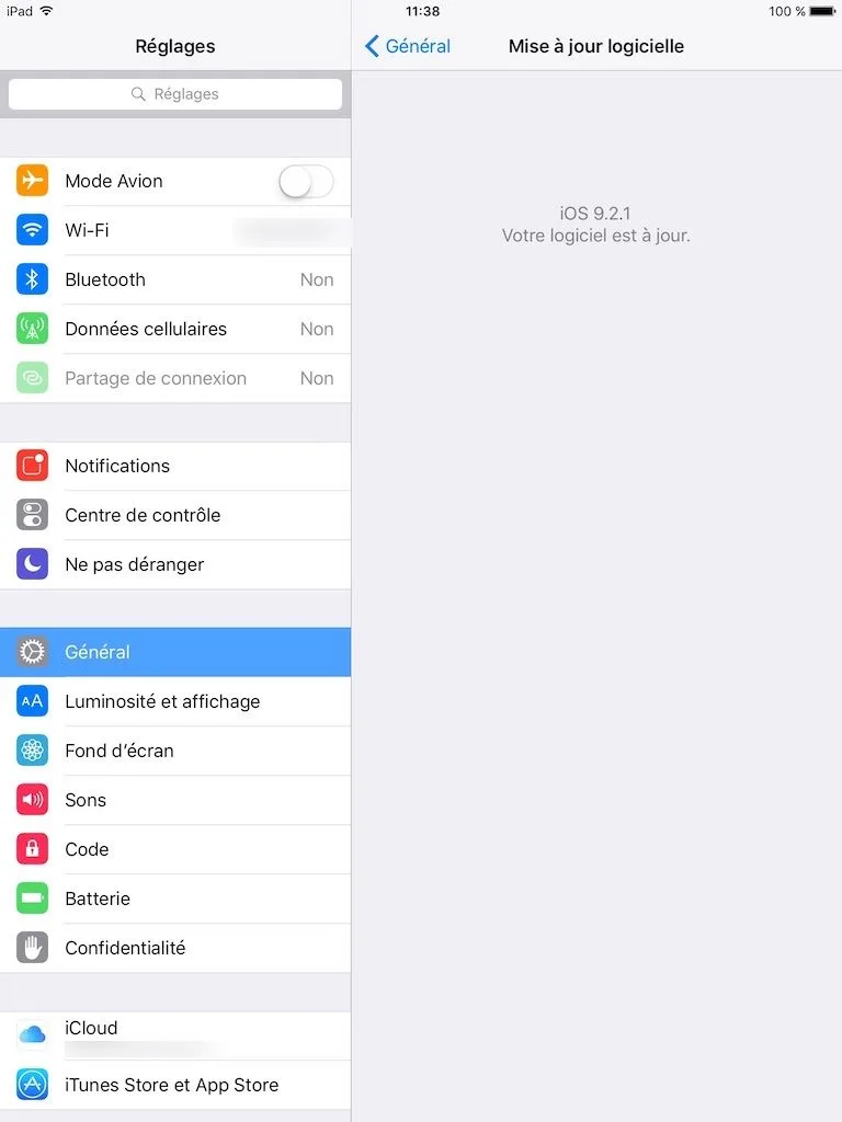 iOS 9.2.1 a jour