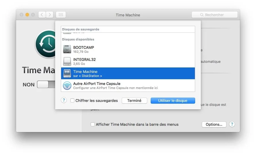 Configurer DiskStation Mac OS X (Time Machine, iTunes Server, AFP, SMB, FTP(S), SFTP, WebDAV) 12 Configurer DiskStation Mac activer Time Machine