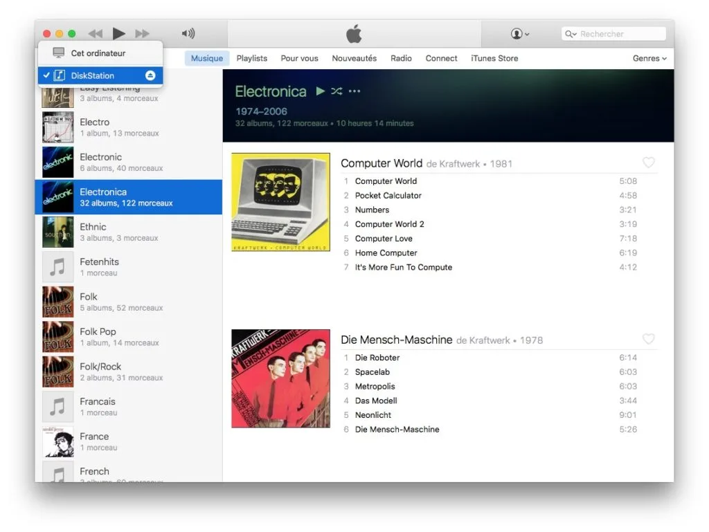 Configurer DiskStation Mac OS X (Time Machine, iTunes Server, AFP, SMB, FTP(S), SFTP, WebDAV) 15 Configurer DiskStation Mac selection diskstation