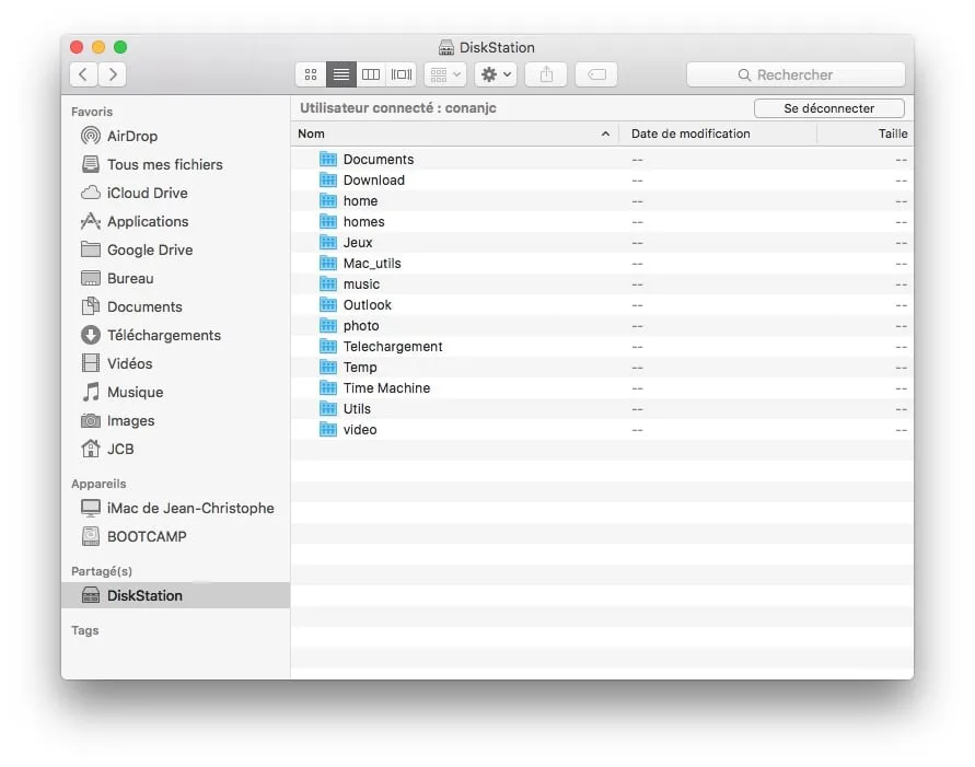 Configurer DiskStation Mac OS X (Time Machine, iTunes Server, AFP, SMB, FTP(S), SFTP, WebDAV) 6 configurer diskstation mac acces finder