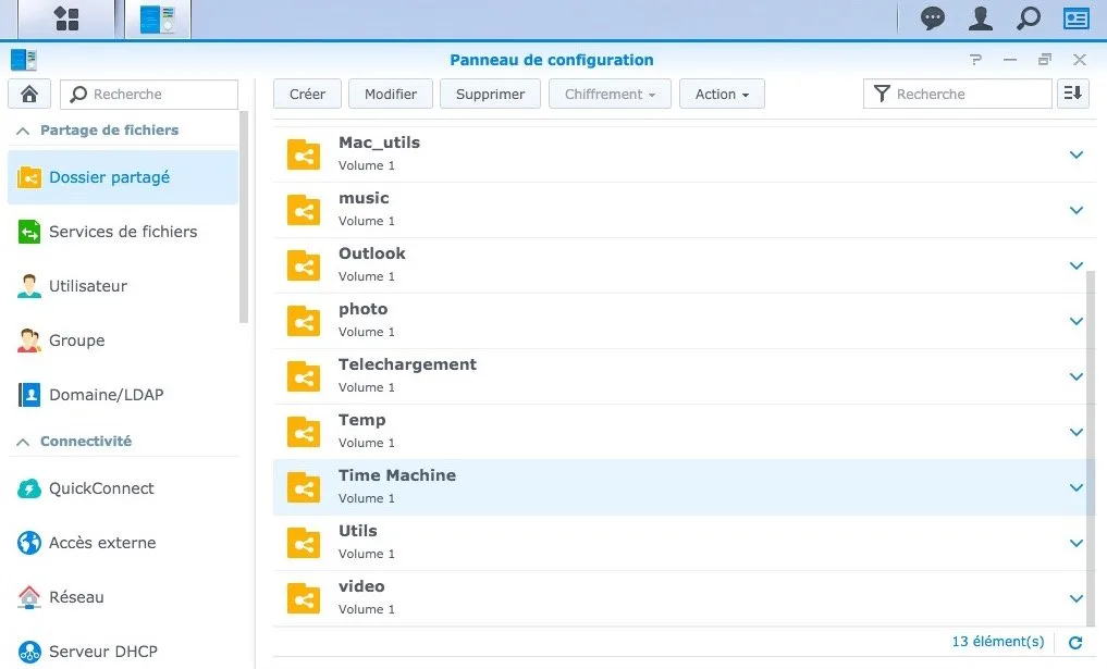 Configurer DiskStation Mac OS X (Time Machine, iTunes Server, AFP, SMB, FTP(S), SFTP, WebDAV) 10 configurer diskstation mac dossier Time machine diskstation