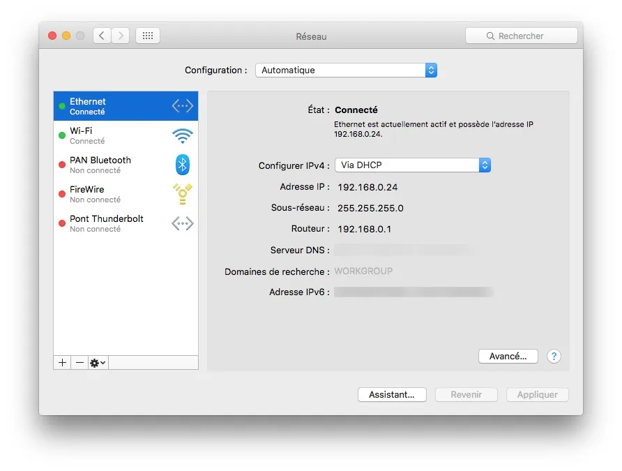 Utiliser WiFi et Ethernet sur Mac en meme temps