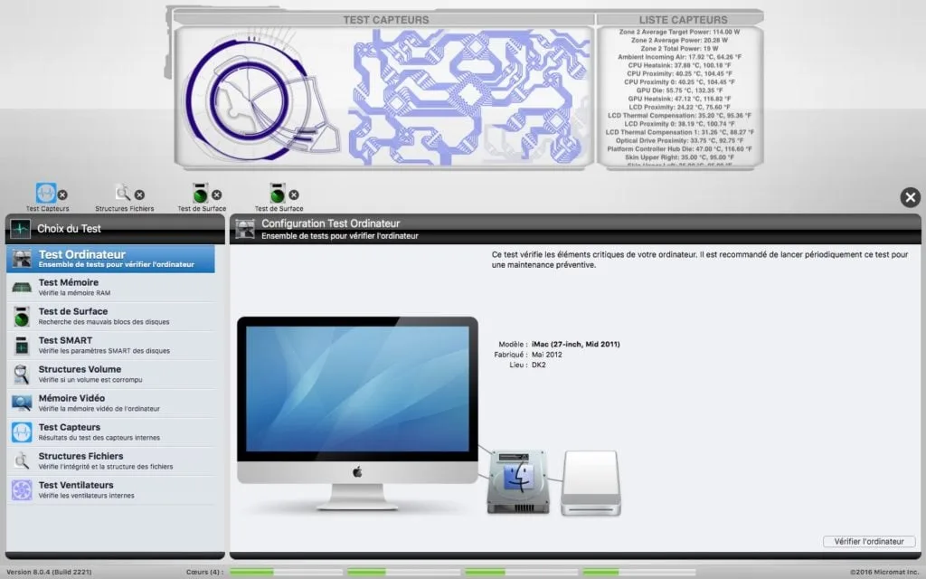 diagnostiquer son mac test capteurs