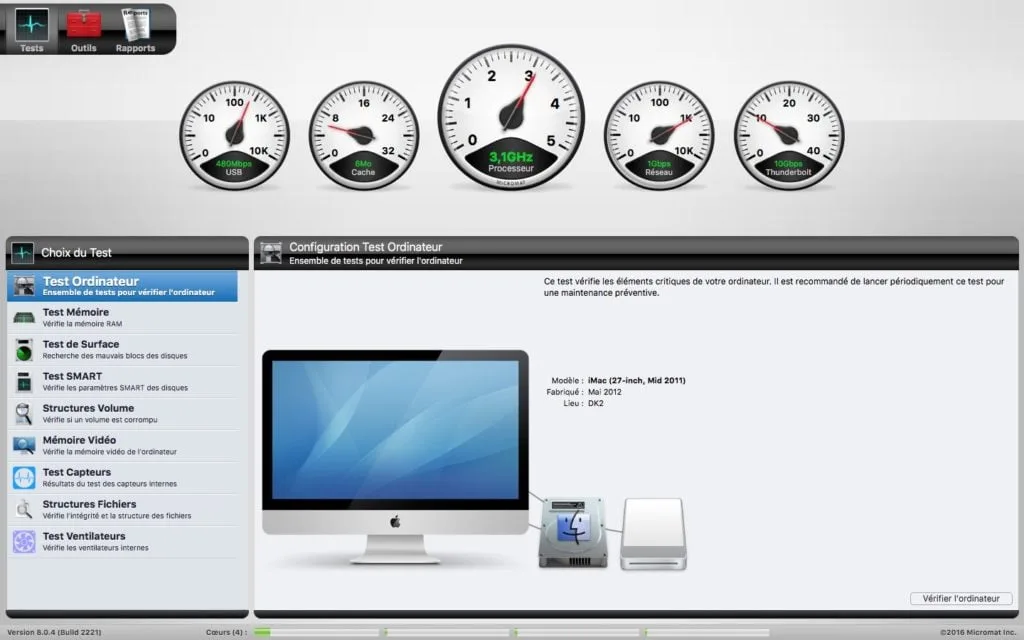 diagnostiquer son mac test memoire disque capteurs ventilateurs