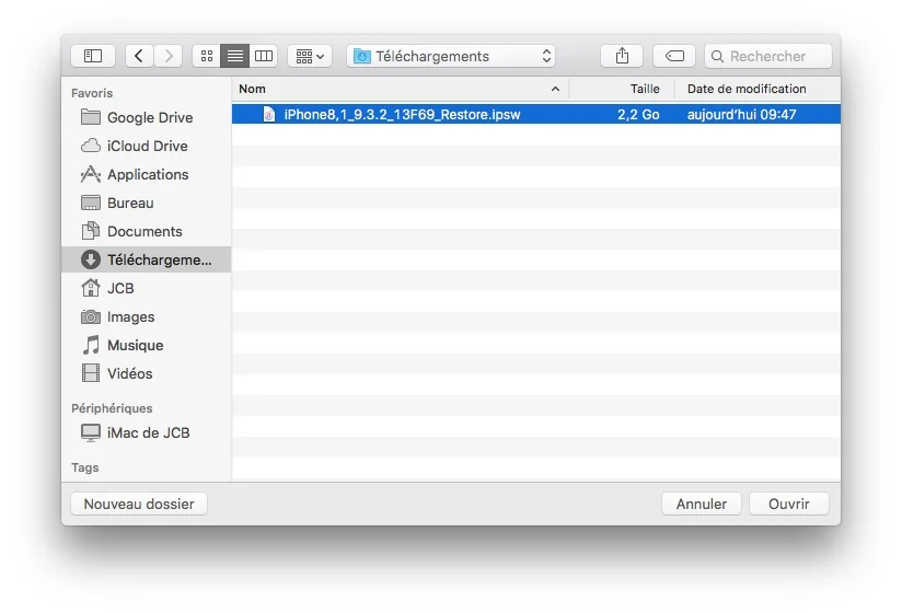 Downgrade iOS 10 vers iOS 9 : mode d’emploi 4 downgrade ios 10 restore ipsw