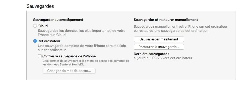 Downgrade iOS 10 vers iOS 9 : mode d’emploi 2 downgrade ios 10 sauvegarde