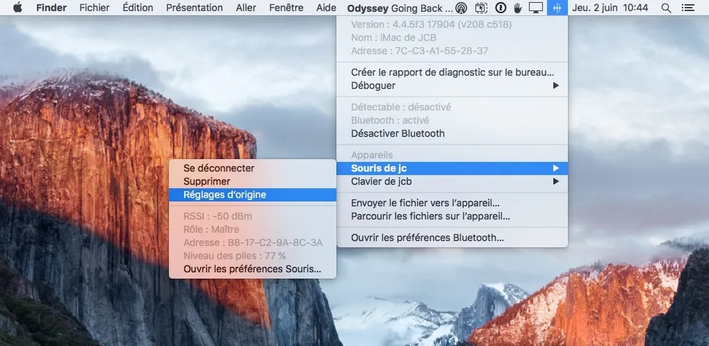 reparer le bluetooth sur mac reglage origine