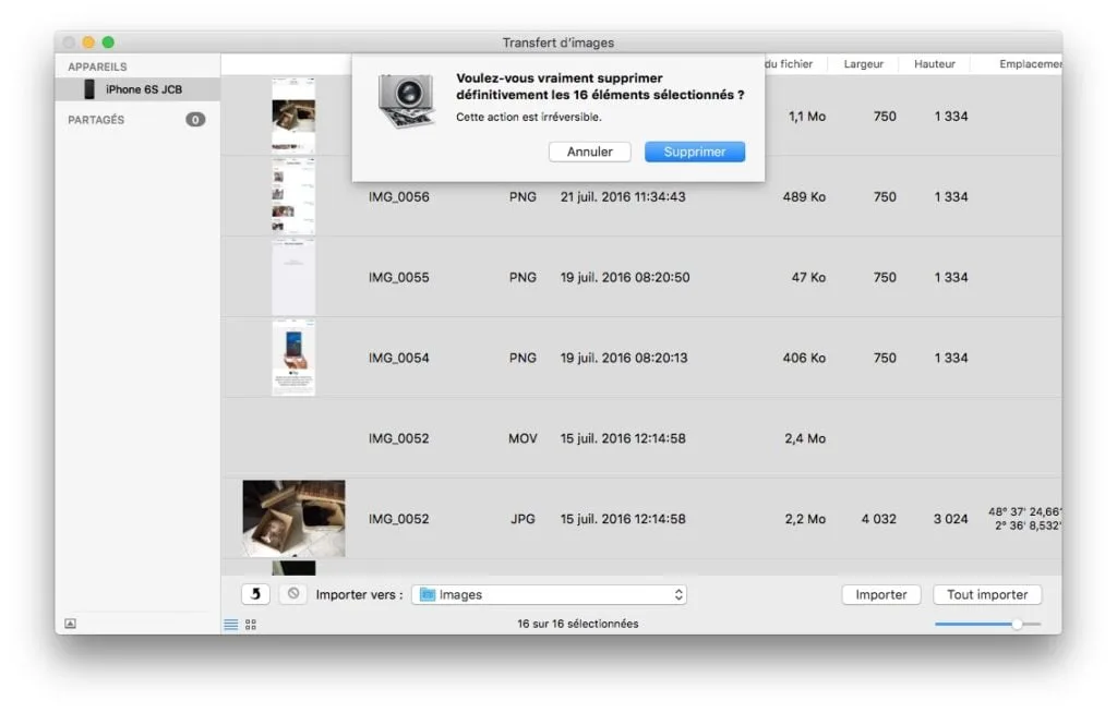 Supprimer toutes les photos sur un iPhone / iPad 4 Supprimer toutes les photos sur un iPhone avec capture