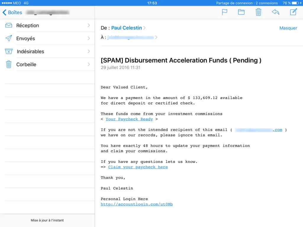 Gerer les spams sur iPhone avec Mail