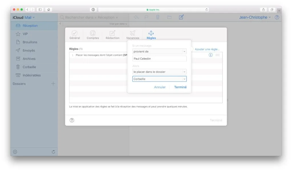 Gerer les spams sur iPhone icloud mail provient de