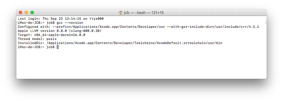 Installer Xcode macOS Sierra et GCC 8 Installer XCode macOS Sierra verifier gcc