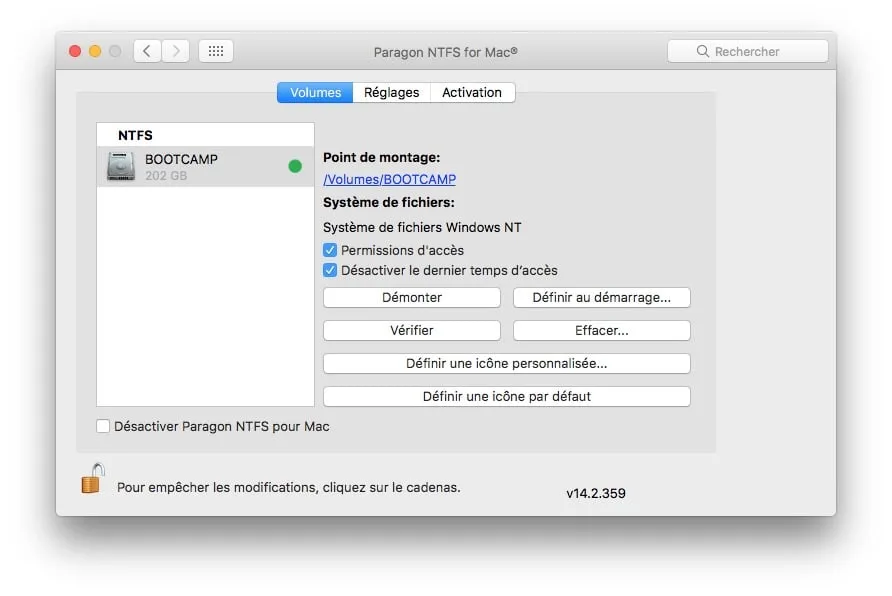 dual boot macOS Sierra Windows 10 acces ecriture