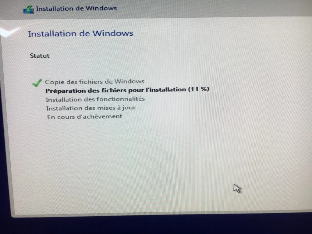dual boot macOS Sierra Windows 10 bootcamp install en cours