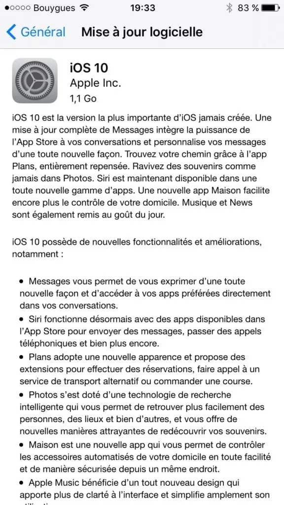 installation propre ios 10 iphone 6s 7