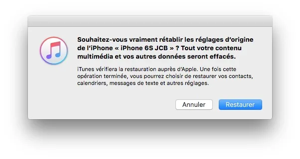 installation propre ios 10 restaurer iphone via itunes