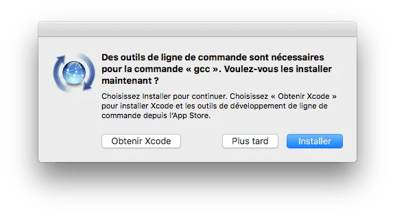 Installer Xcode macOS Sierra et GCC 4 installer gcc macos sierra