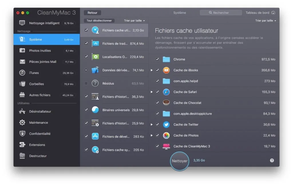 Optimiser macOS Sierra (10.12) en quelques clics 5 Optimiser macOS Sierra fichiers cache