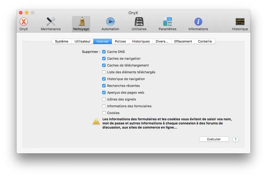 Onyx macOS Sierra (10.12) : mode d'emploi 6 Onyx macOS Sierra internet